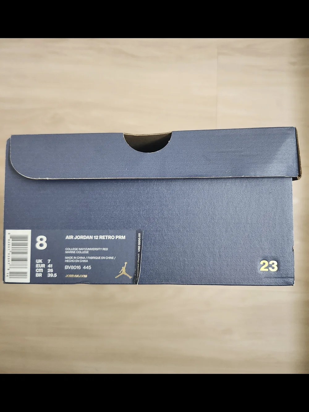 Size 8- Air Jordan International 12 Retro 2018 PRM College Navy/University Red